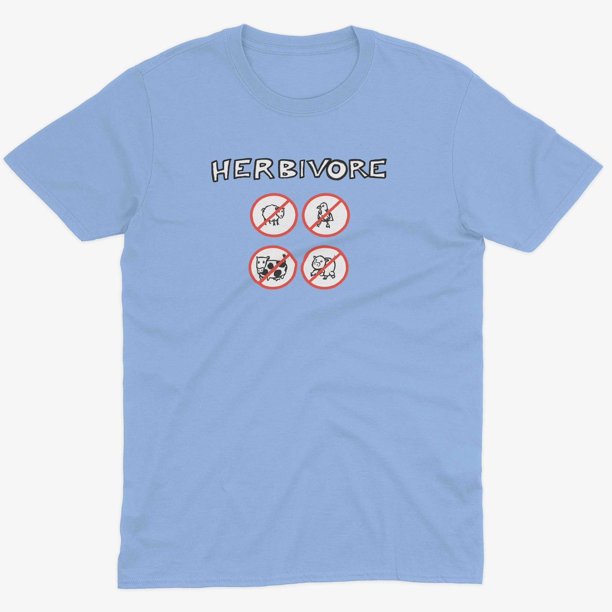 Herbivore Unisex Or Women's Cotton T-shirt-Baby Blue-Unisex