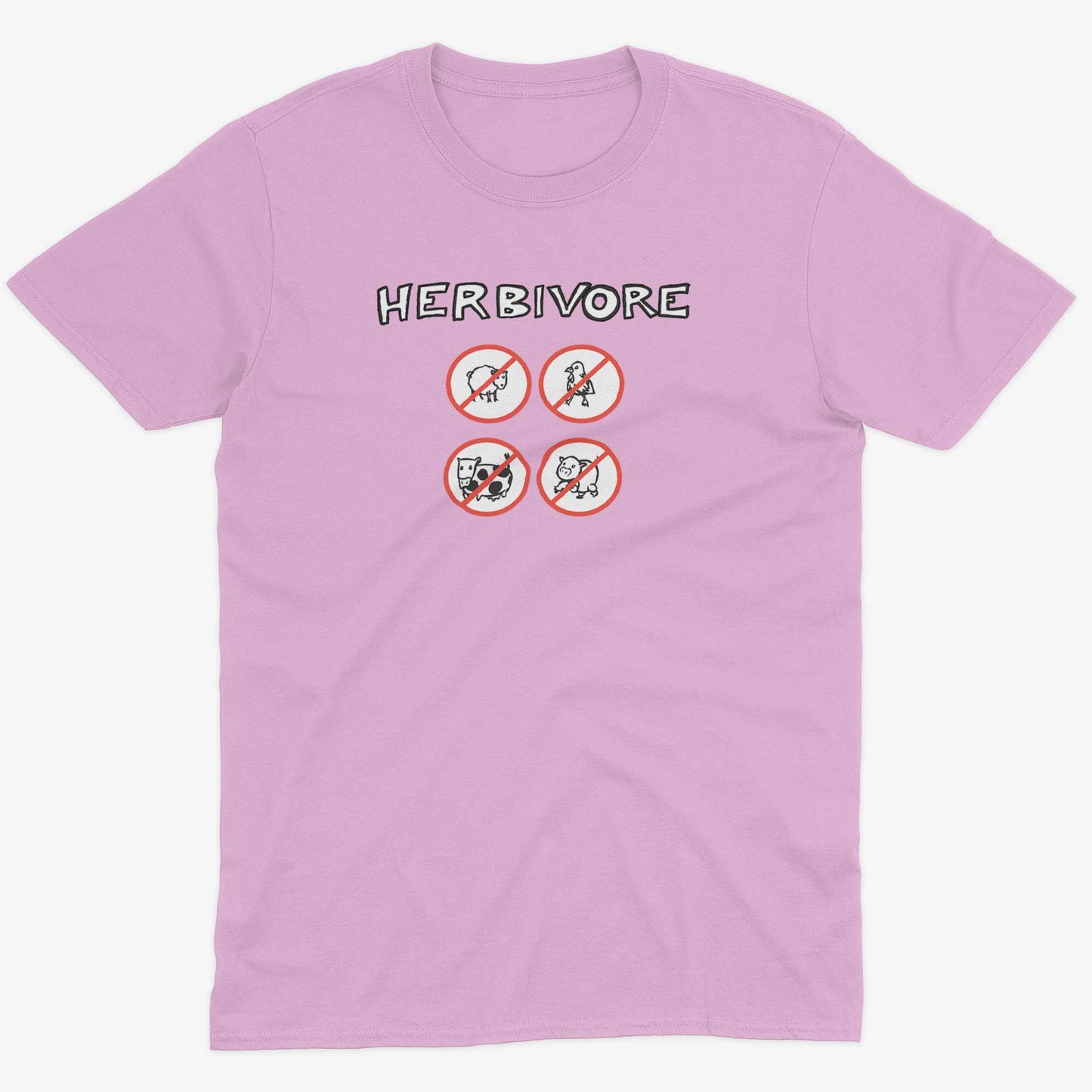 Herbivore Unisex Or Women's Cotton T-shirt-Pink-Unisex