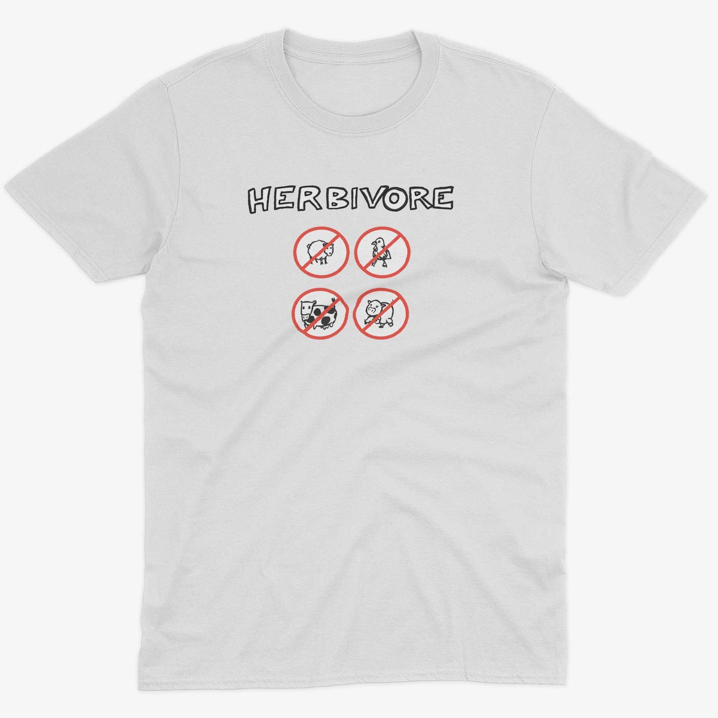 Herbivore Unisex Or Women's Cotton T-shirt-White-Unisex