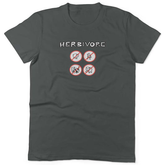 Herbivore Unisex Or Women's Cotton T-shirt-Asphalt-Woman