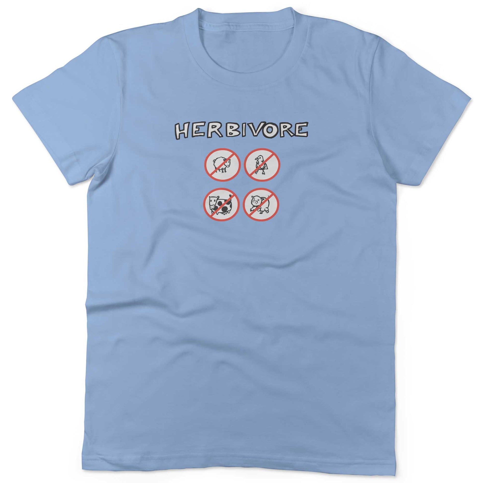 Herbivore Unisex Or Women's Cotton T-shirt-Baby Blue-Woman