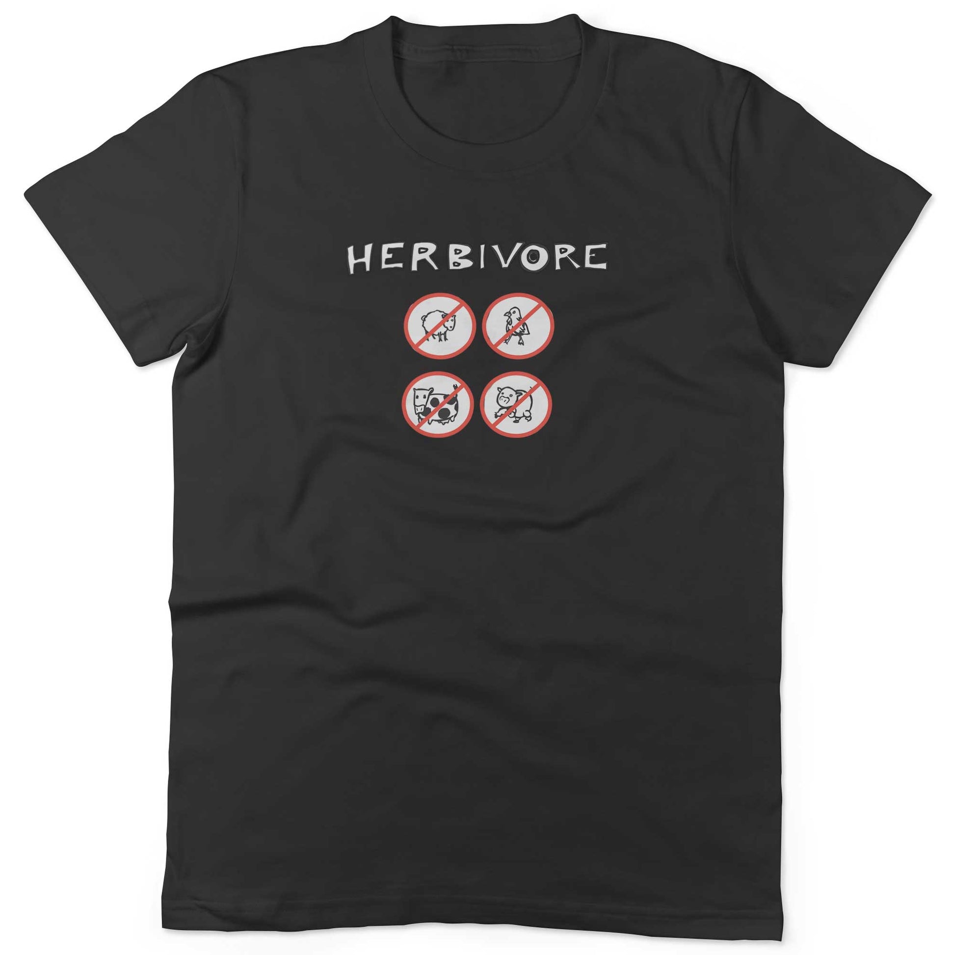Herbivore Unisex Or Women's Cotton T-shirt-Black-Woman