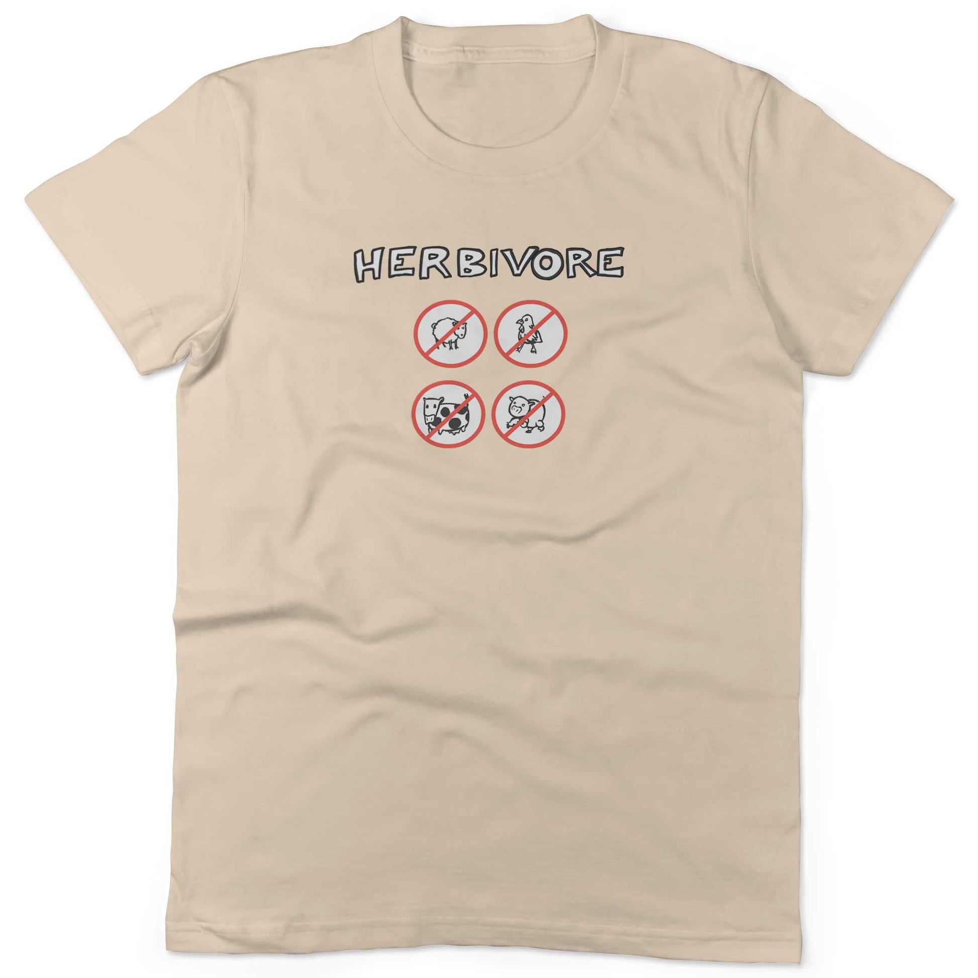 Herbivore Unisex Or Women's Cotton T-shirt-Organic Natural-Woman
