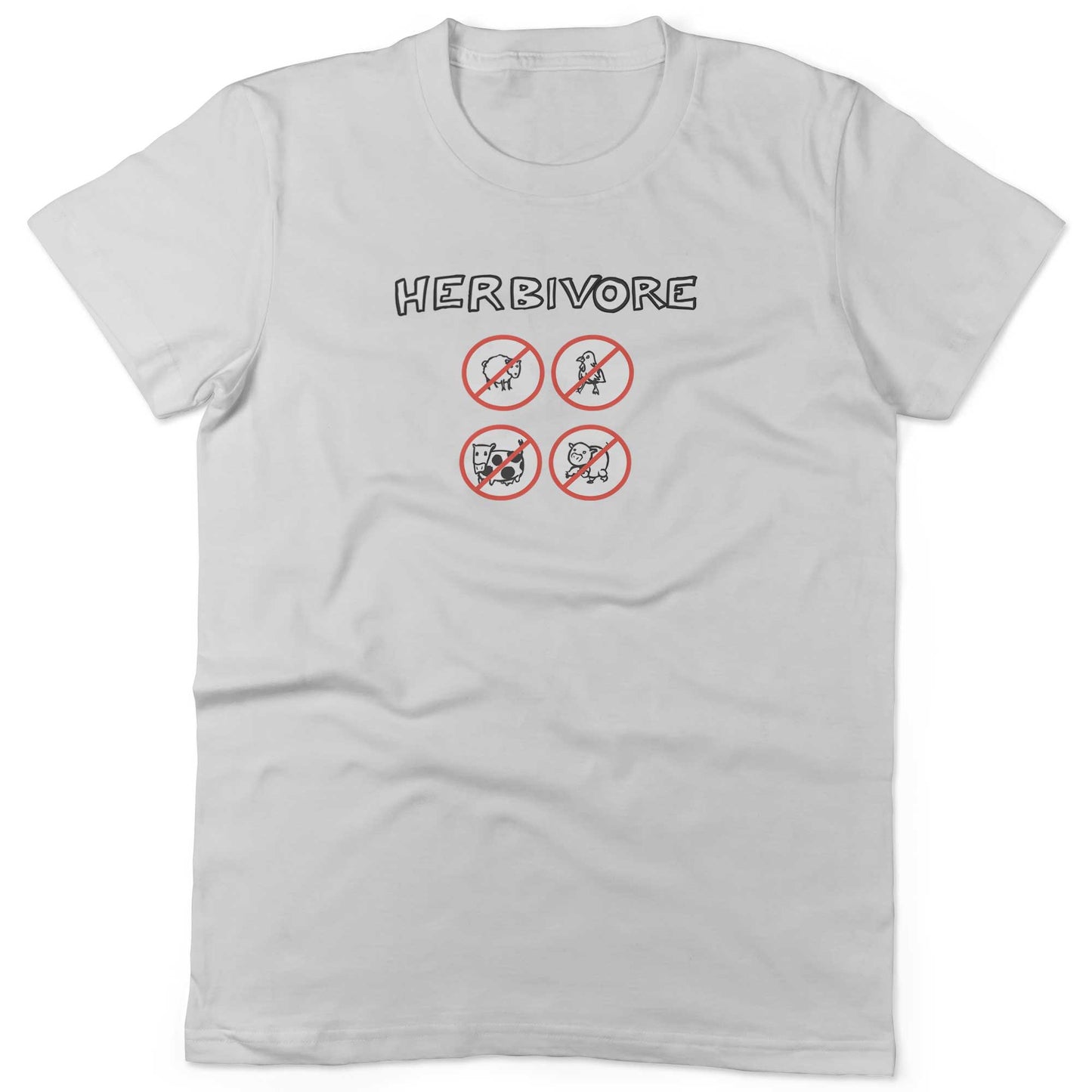 Herbivore Unisex Or Women's Cotton T-shirt-White-Woman