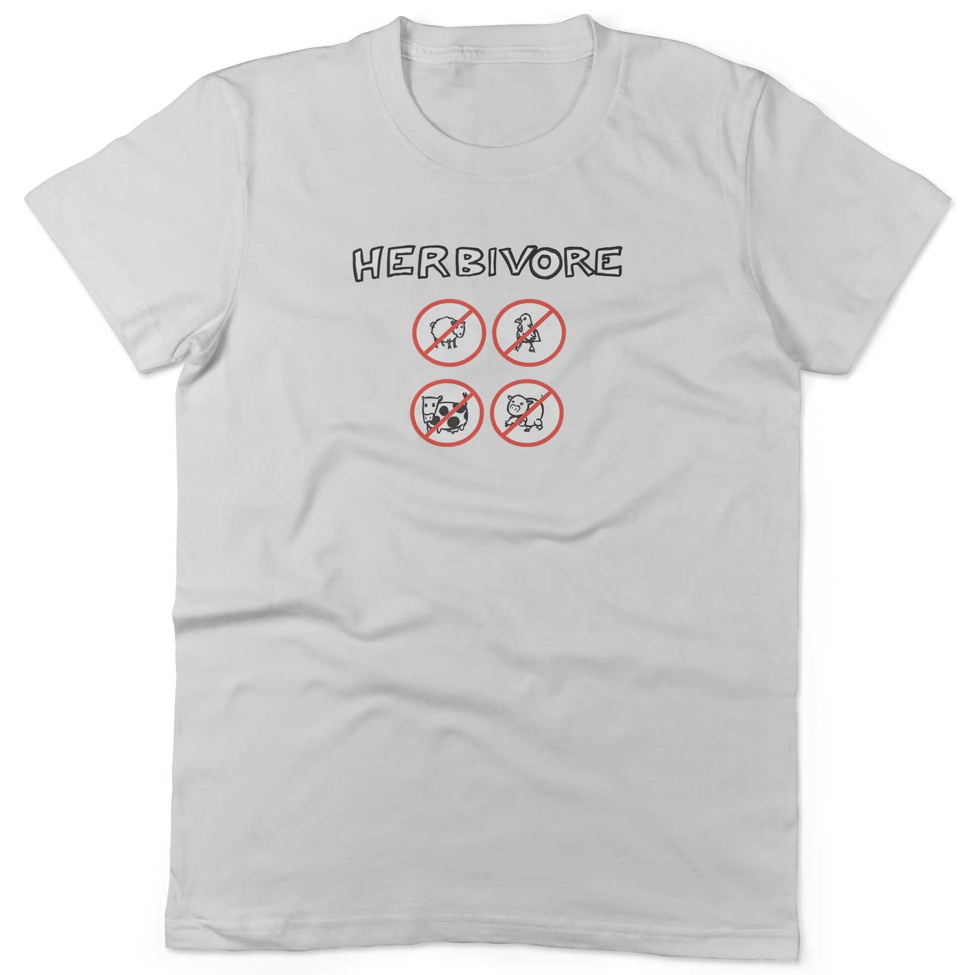 Herbivore Unisex Or Women's Cotton T-shirt-White-Woman