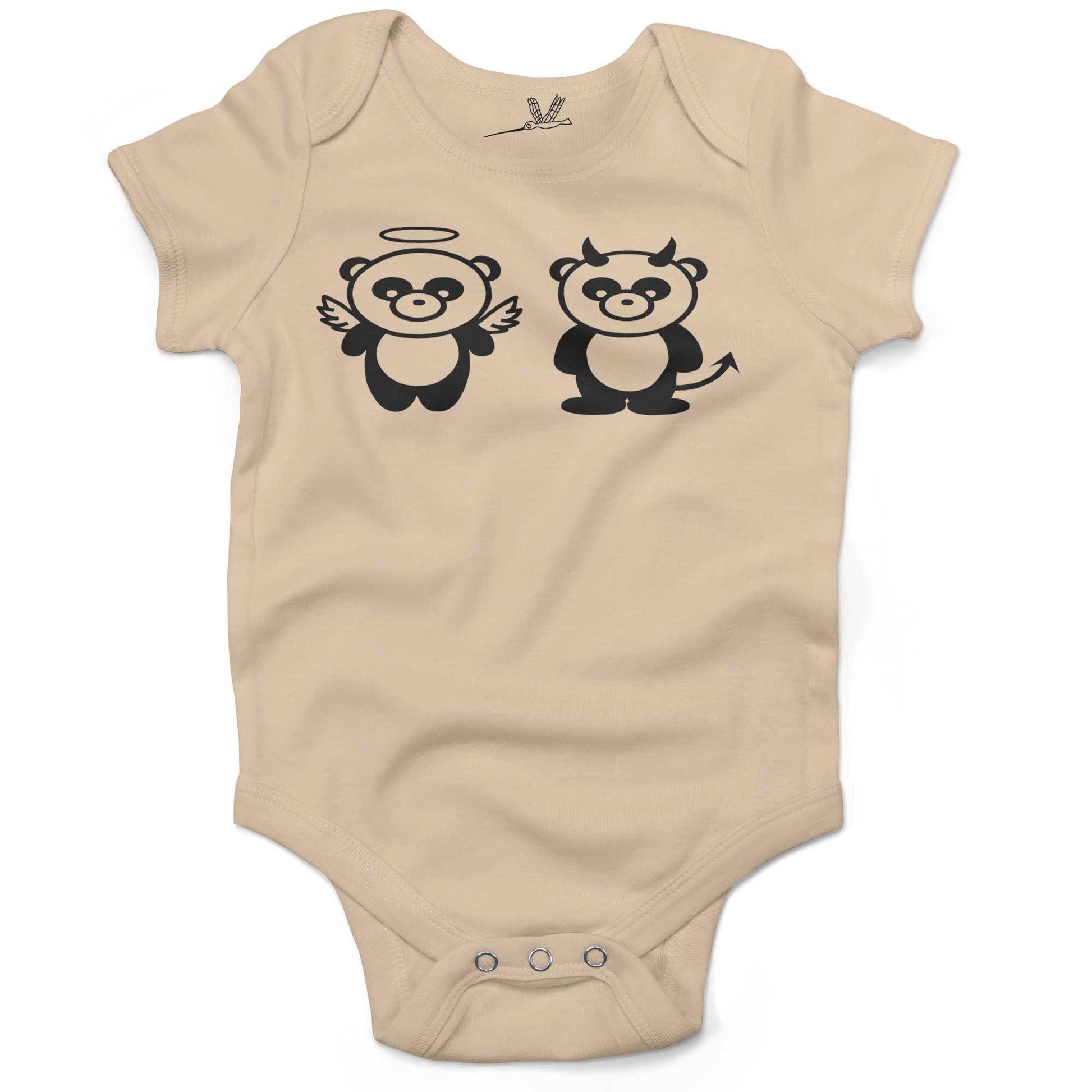 Good Panda, Bad Panda Infant Bodysuit or Raglan Tee-Organic Natural-3-6 months