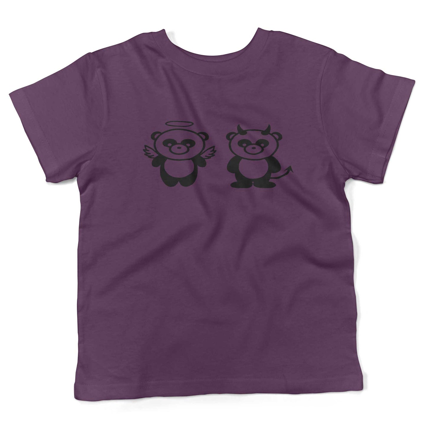Good Panda, Bad Panda Toddler Shirt-Organic Purple-2T