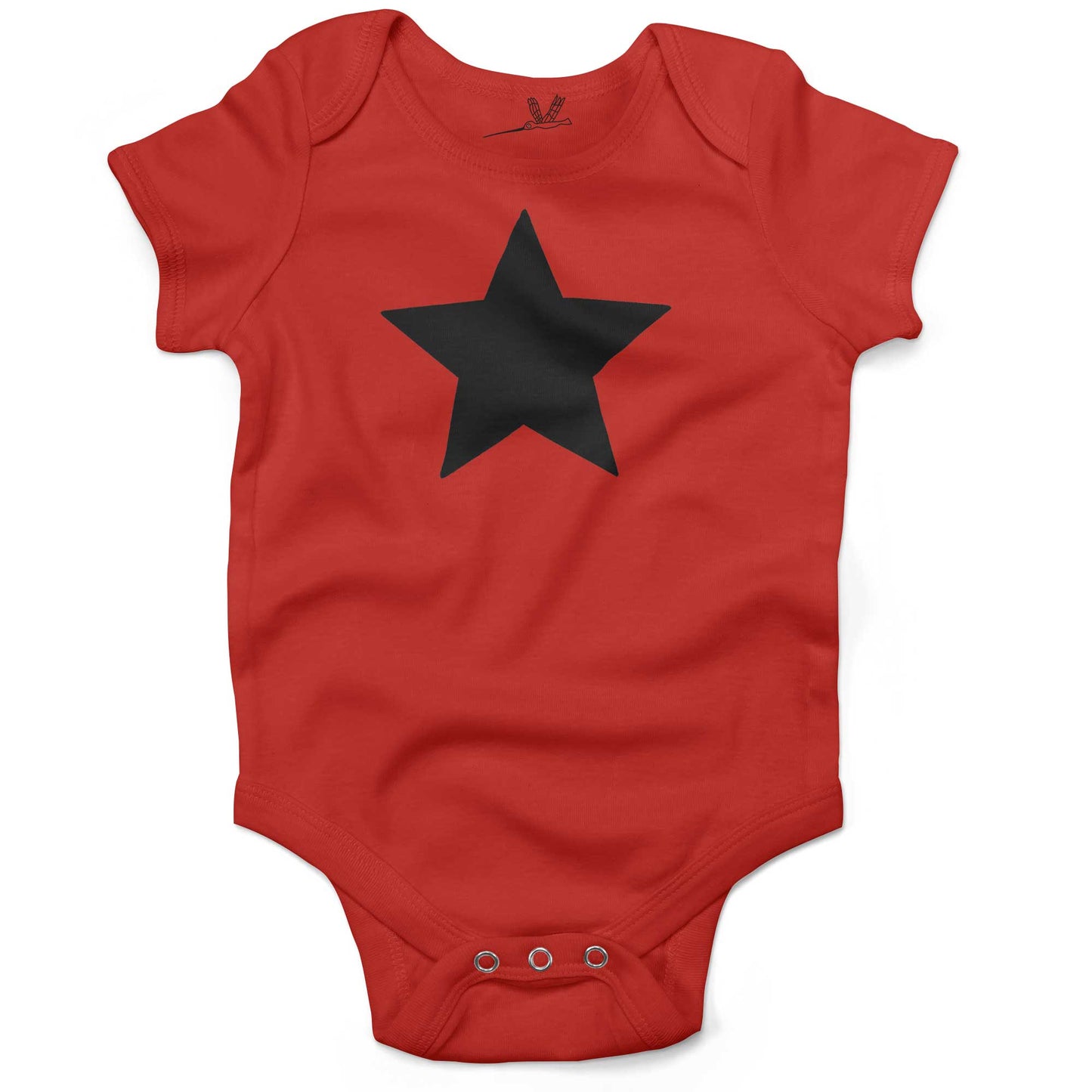 Five Point Star Infant Bodysuit-Organic Red-Black Star
