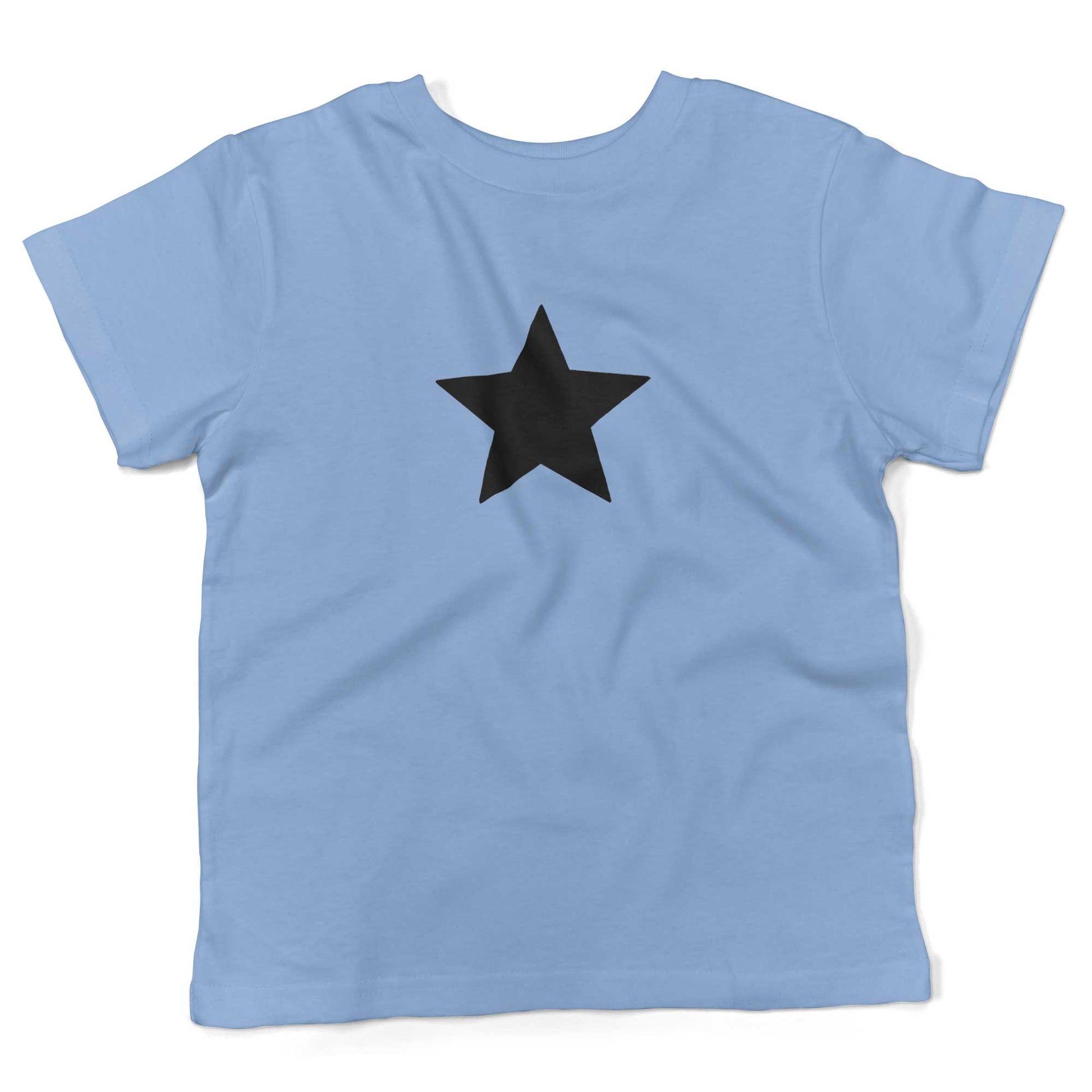Five-Point Star Toddler Shirt-Organic Baby Blue-Black Star