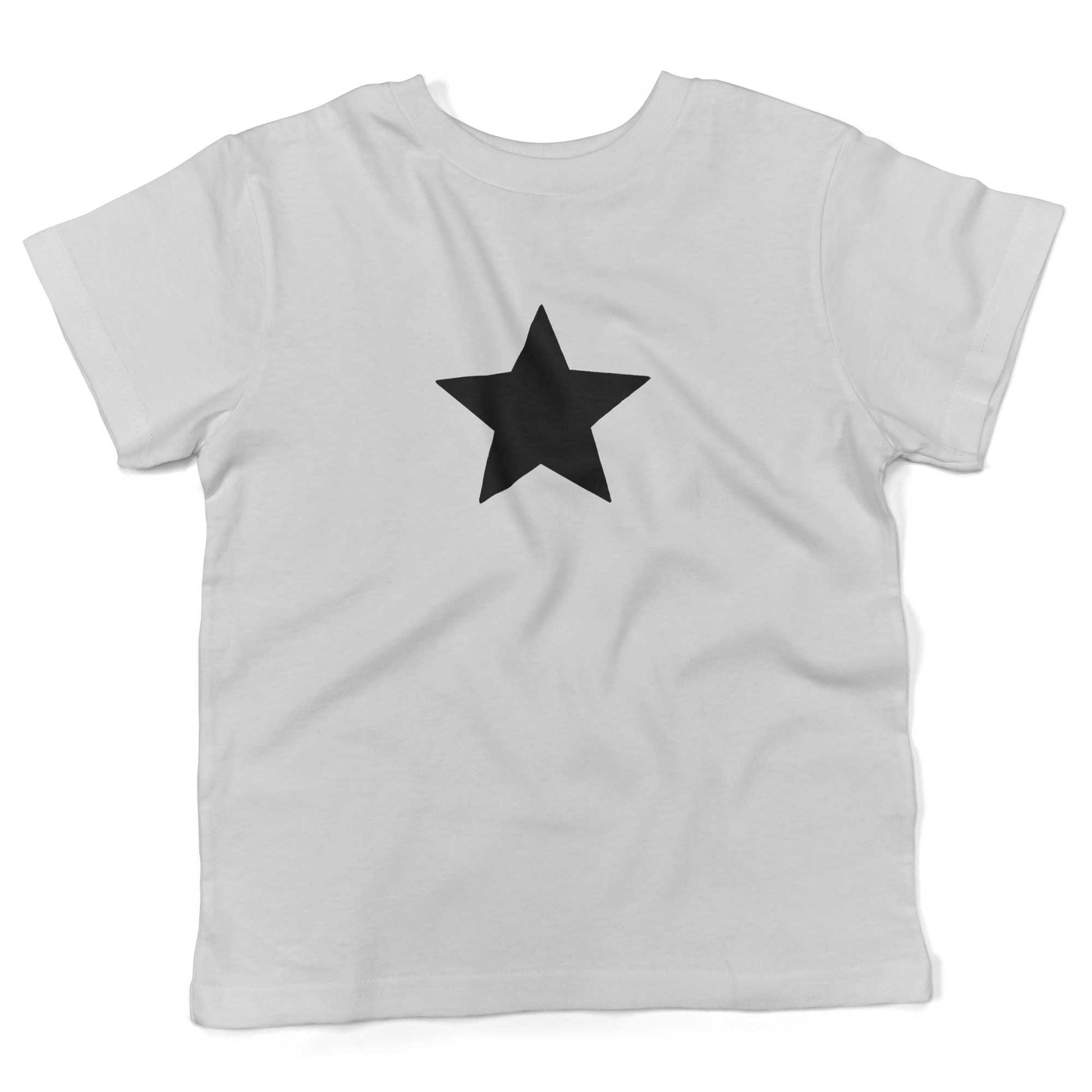 Five-Point Star Toddler Shirt-White-Black Star