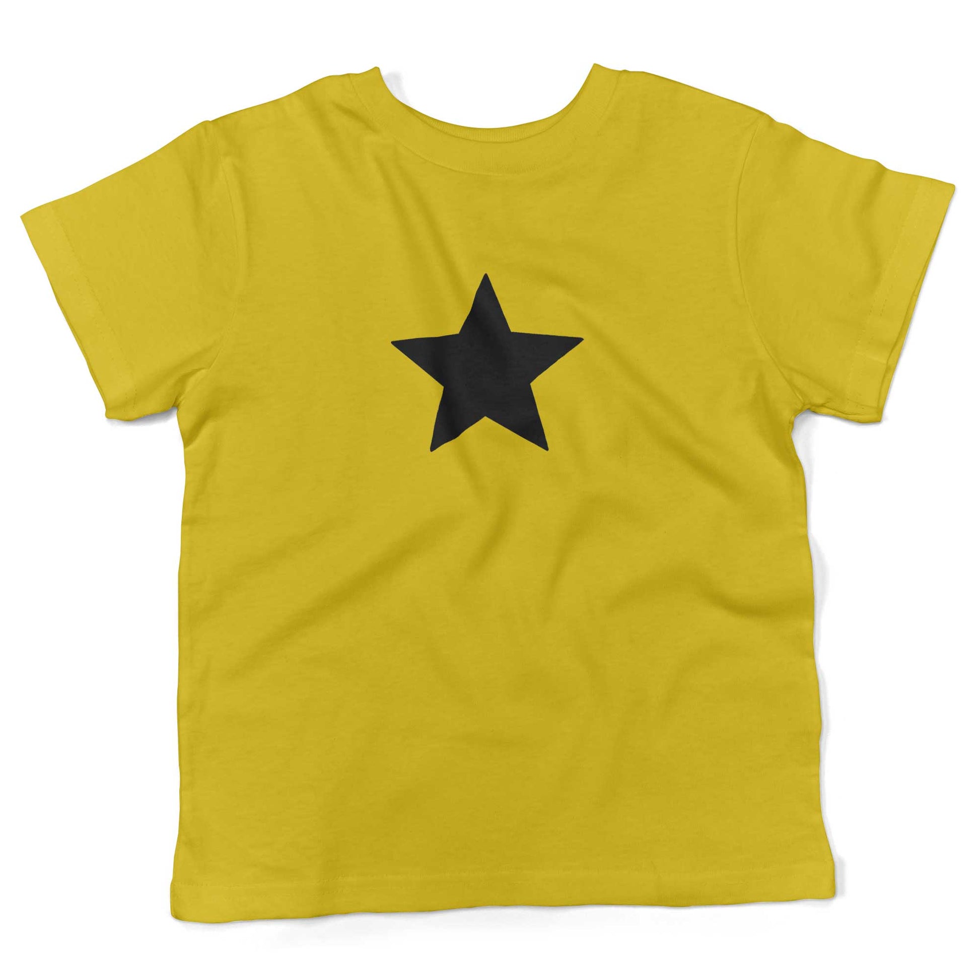 Five-Point Star Toddler Shirt-Sunshine Yellow-Black Star