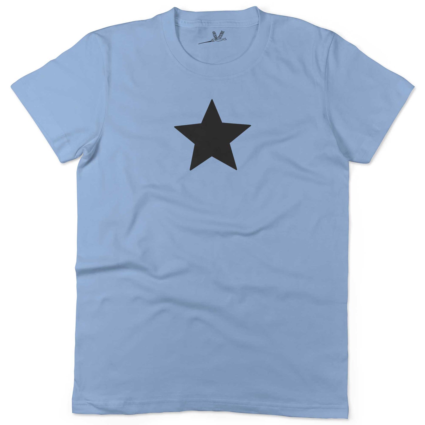 Star Unisex Or Women's Cotton T-shirt-Organic Baby Blue-Women
