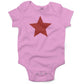 Five Point Star Infant Bodysuit-Organic Pink-Red Star