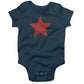 Five Point Star Infant Bodysuit-Organic Pacific Blue-Red Star