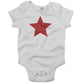 Five Point Star Infant Bodysuit-White-Red Star