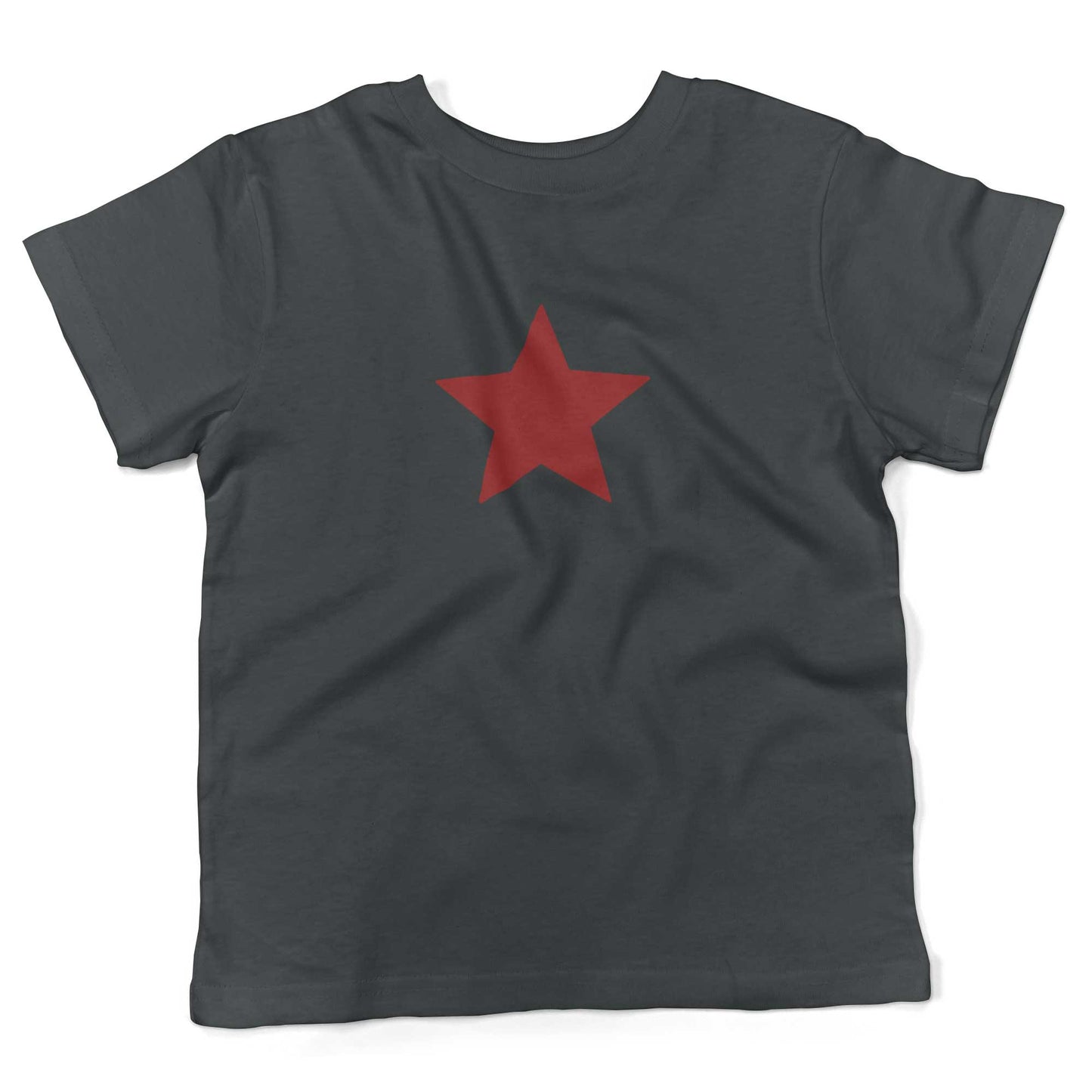 Five-Point Star Toddler Shirt-Asphalt-Red Star