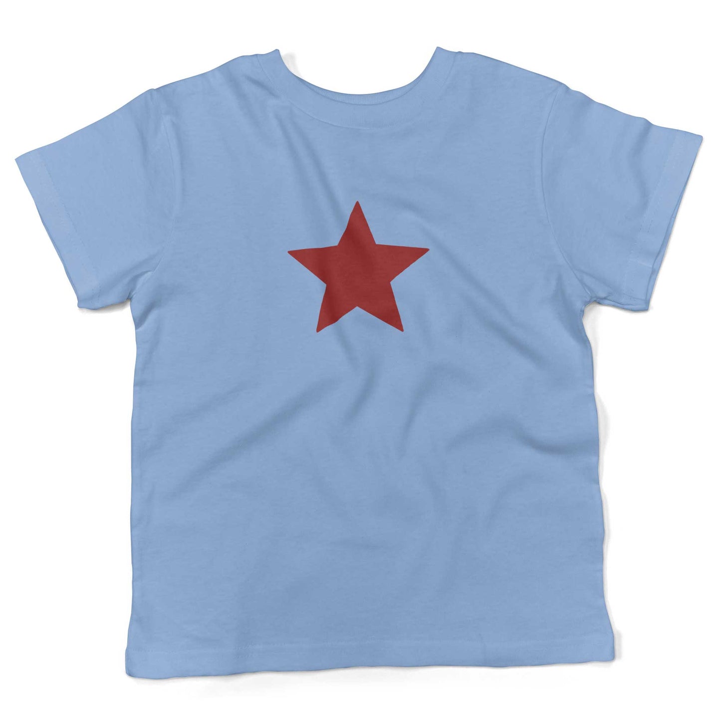 Five-Point Star Toddler Shirt-Organic Baby Blue-Red Star