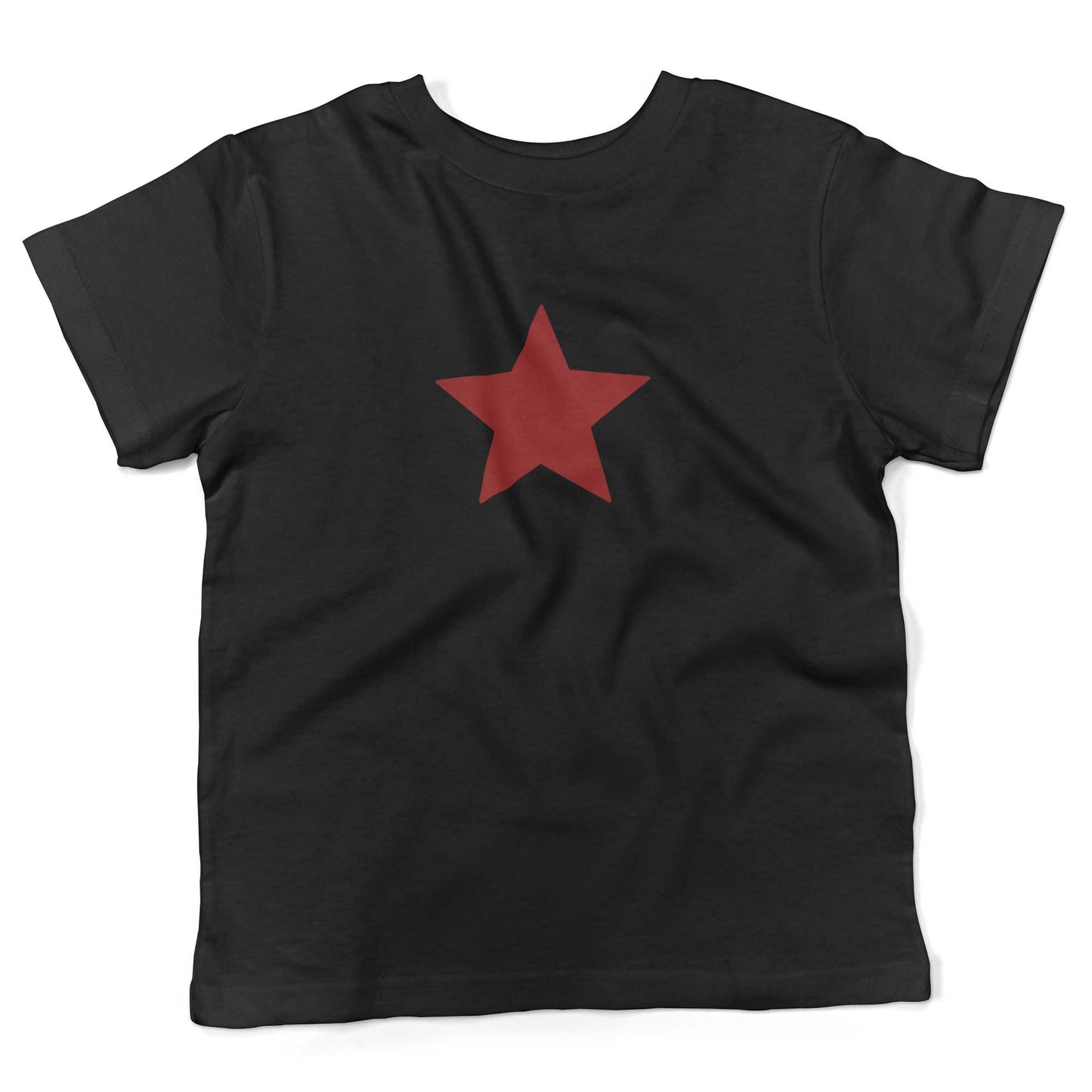 Five-Point Star Toddler Shirt-Organic Black-Red Star