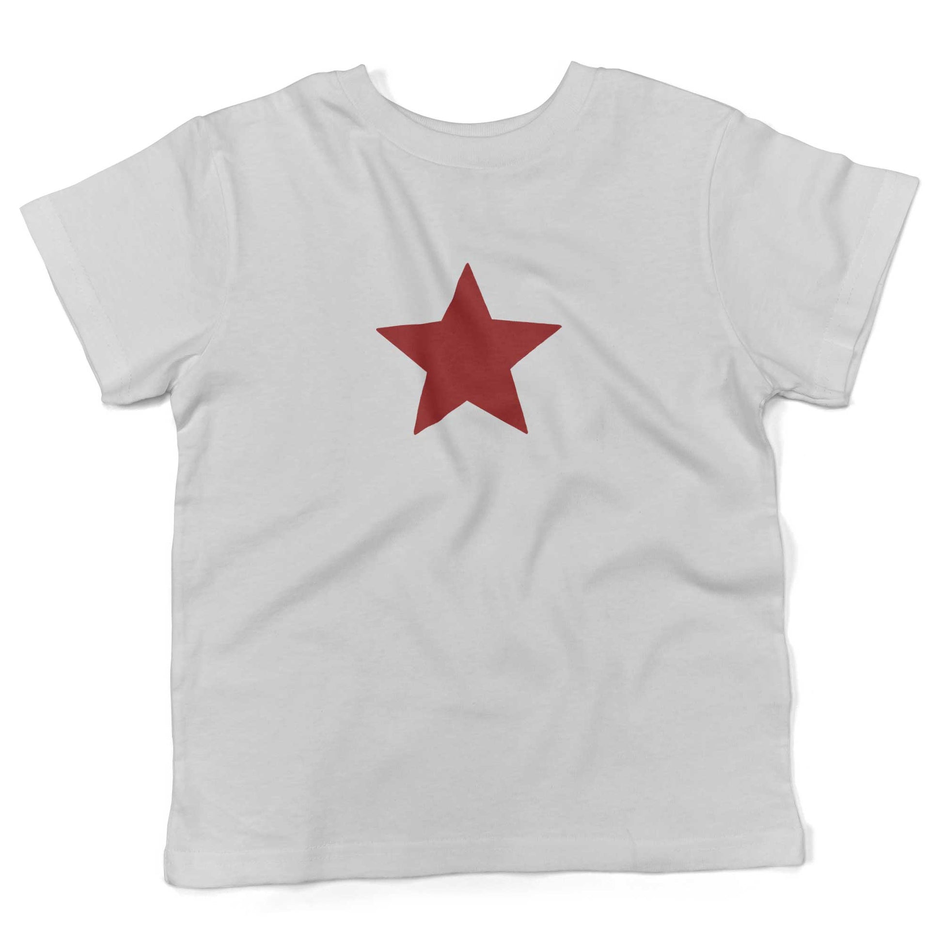 Five-Point Star Toddler Shirt-White-Red Star