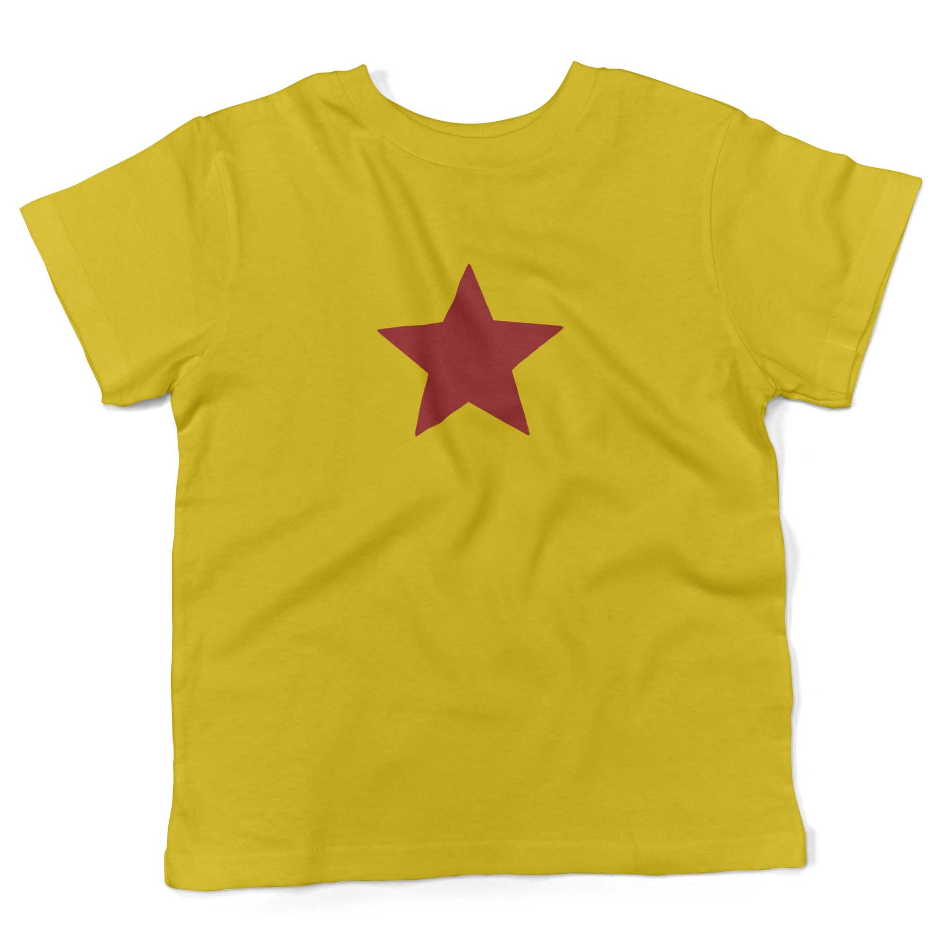Five-Point Star Toddler Shirt-Sunshine Yellow-Red Star