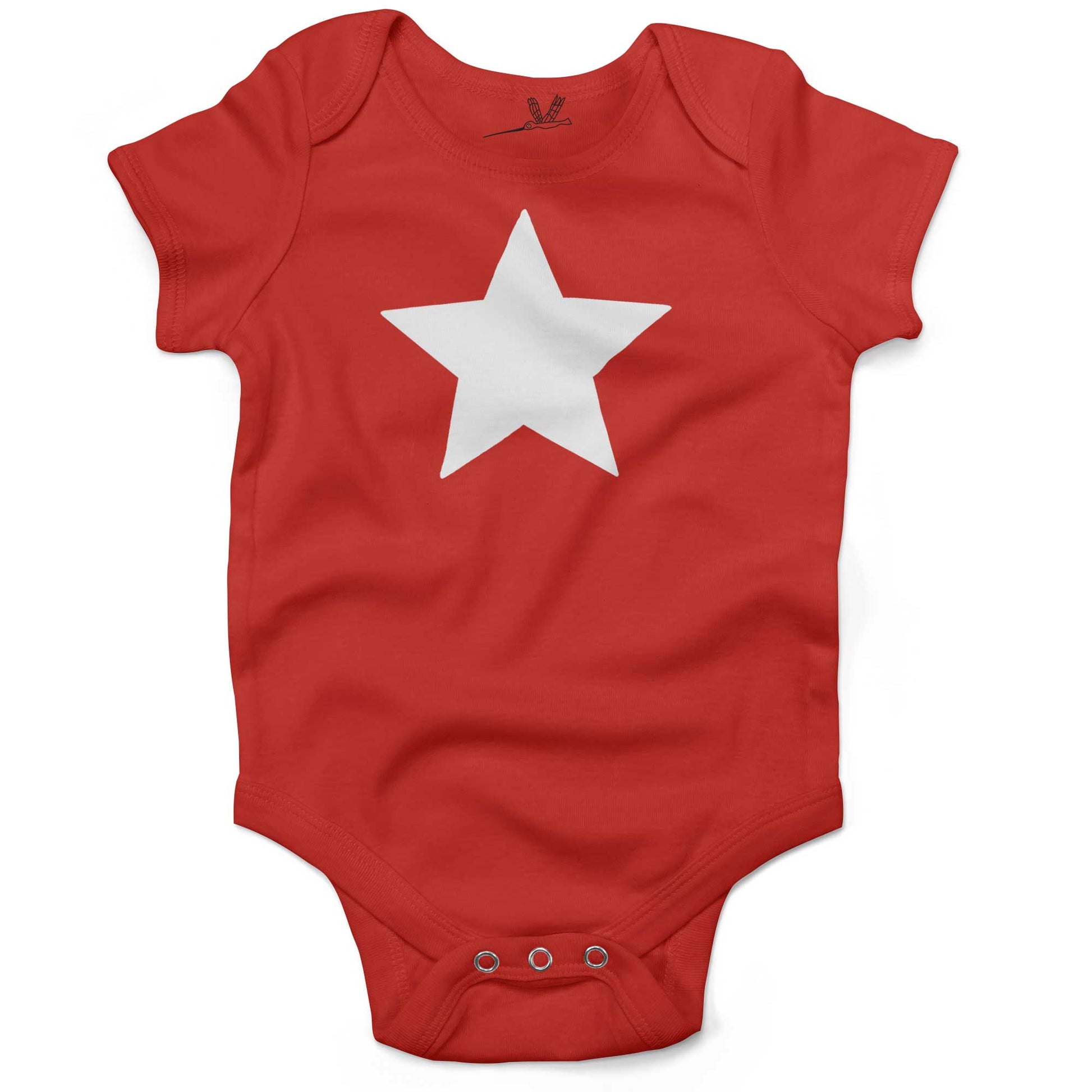 Five Point Star Infant Bodysuit-Organic Red-White Star