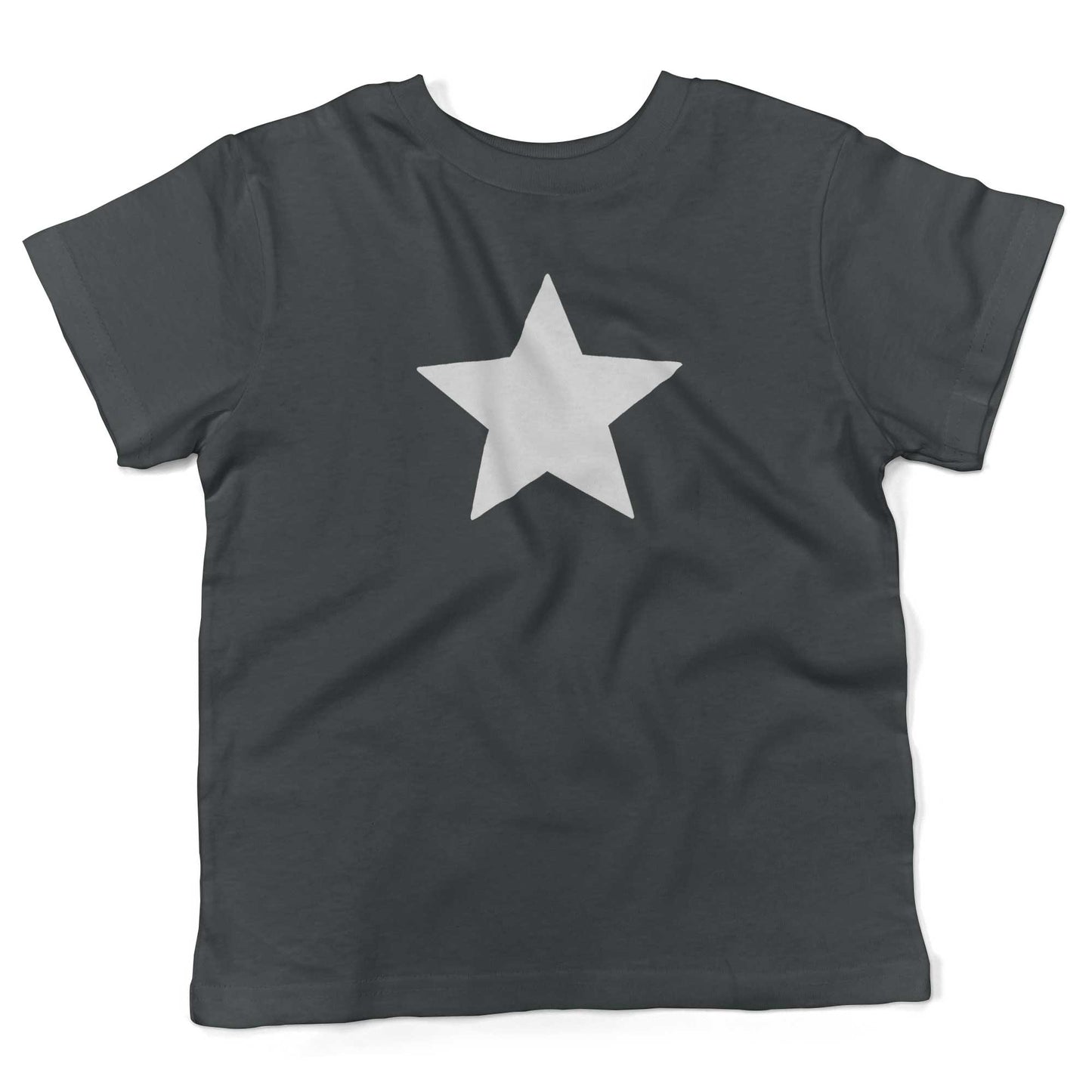 Five-Point Star Toddler Shirt-Asphalt-White Star