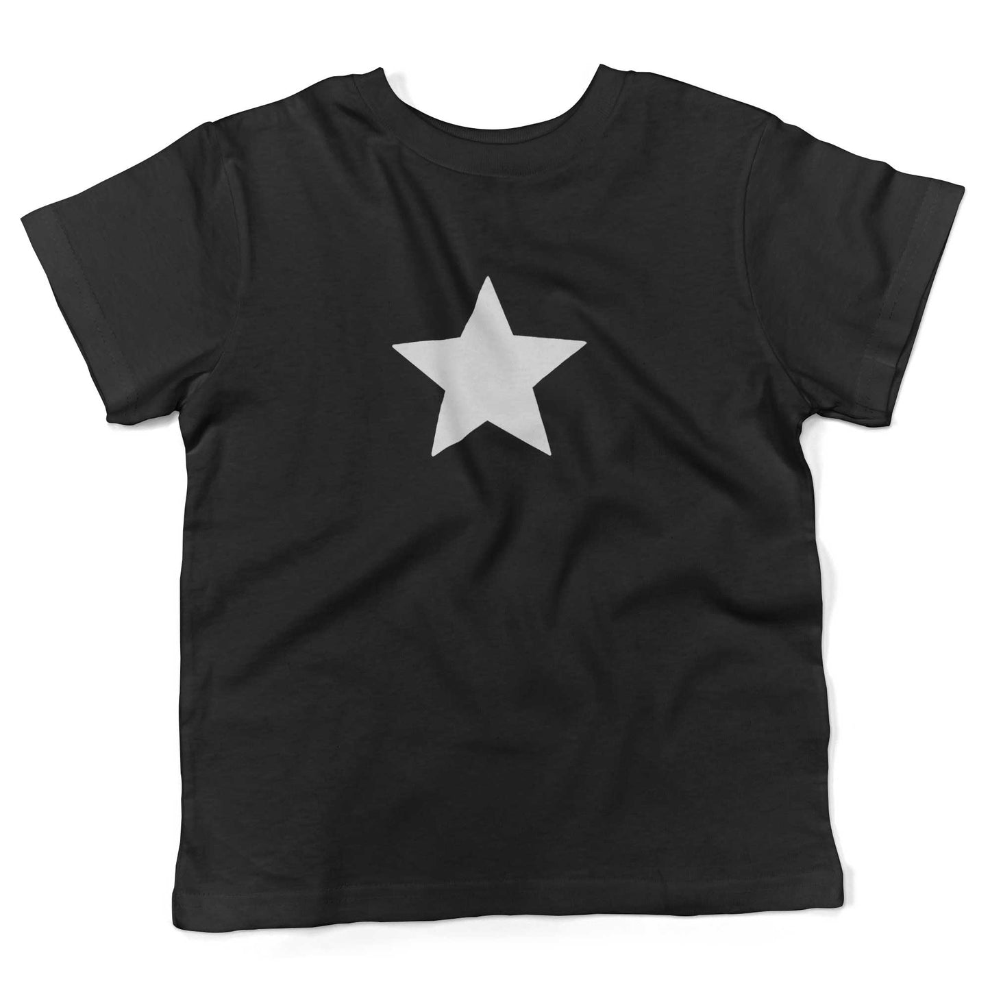 Five-Point Star Toddler Shirt-Organic Black-White Star