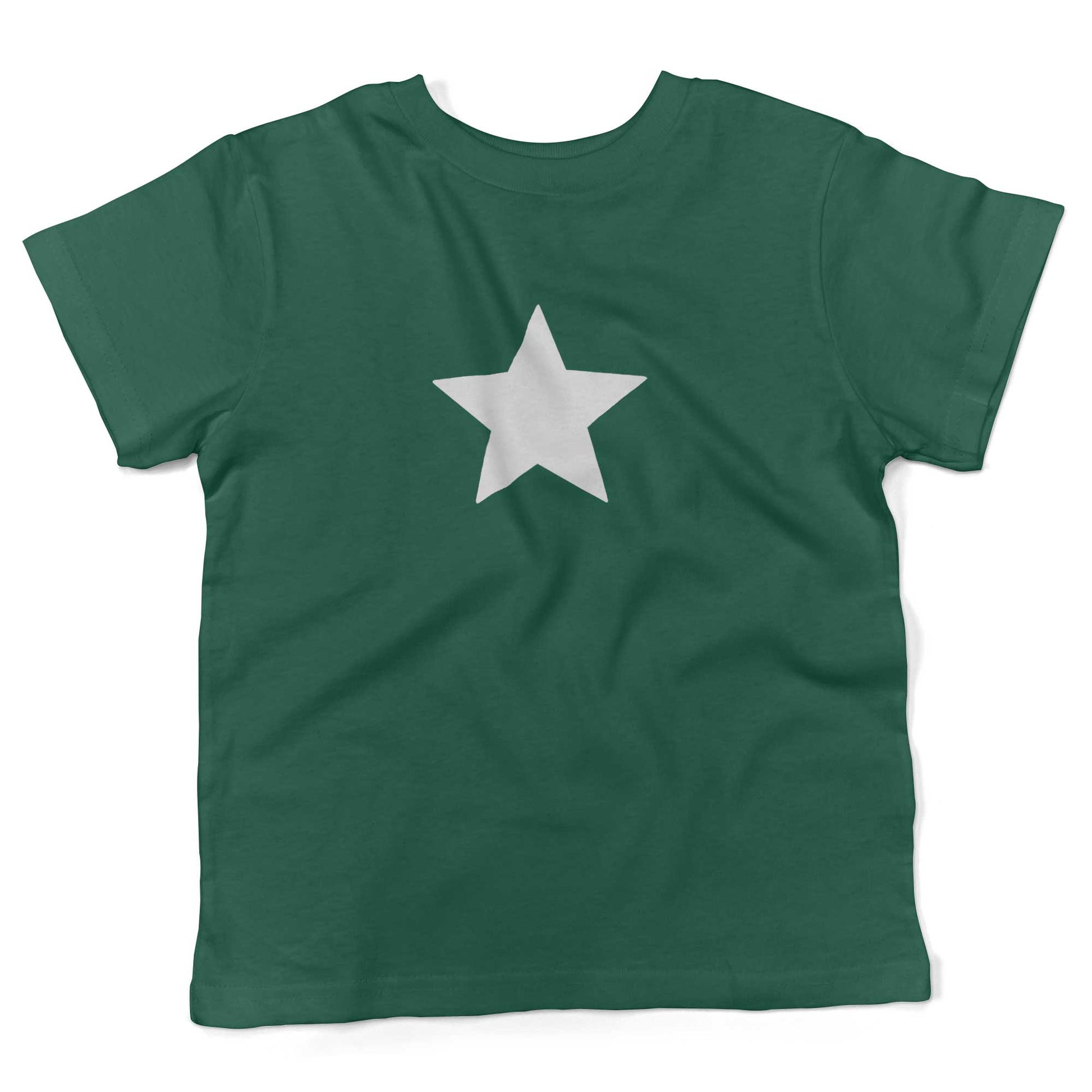 Five-Point Star Toddler Shirt-Kelly Green-White Star