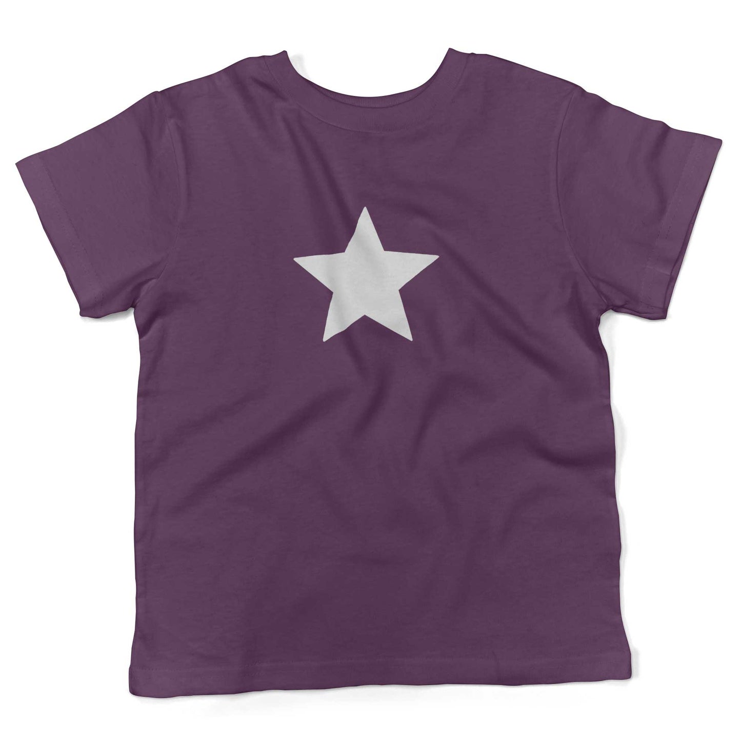 Five-Point Star Toddler Shirt-Organic Purple-White Star