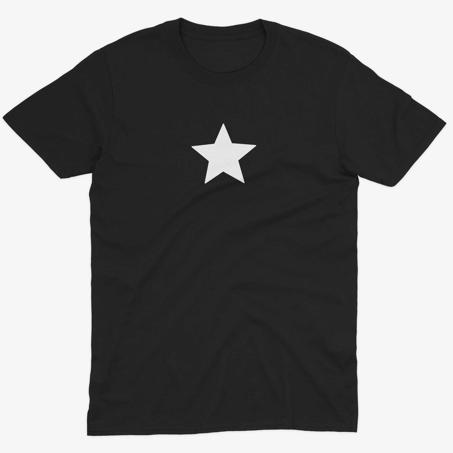 Star Unisex Or Women's Cotton T-shirt-Black-Unisex