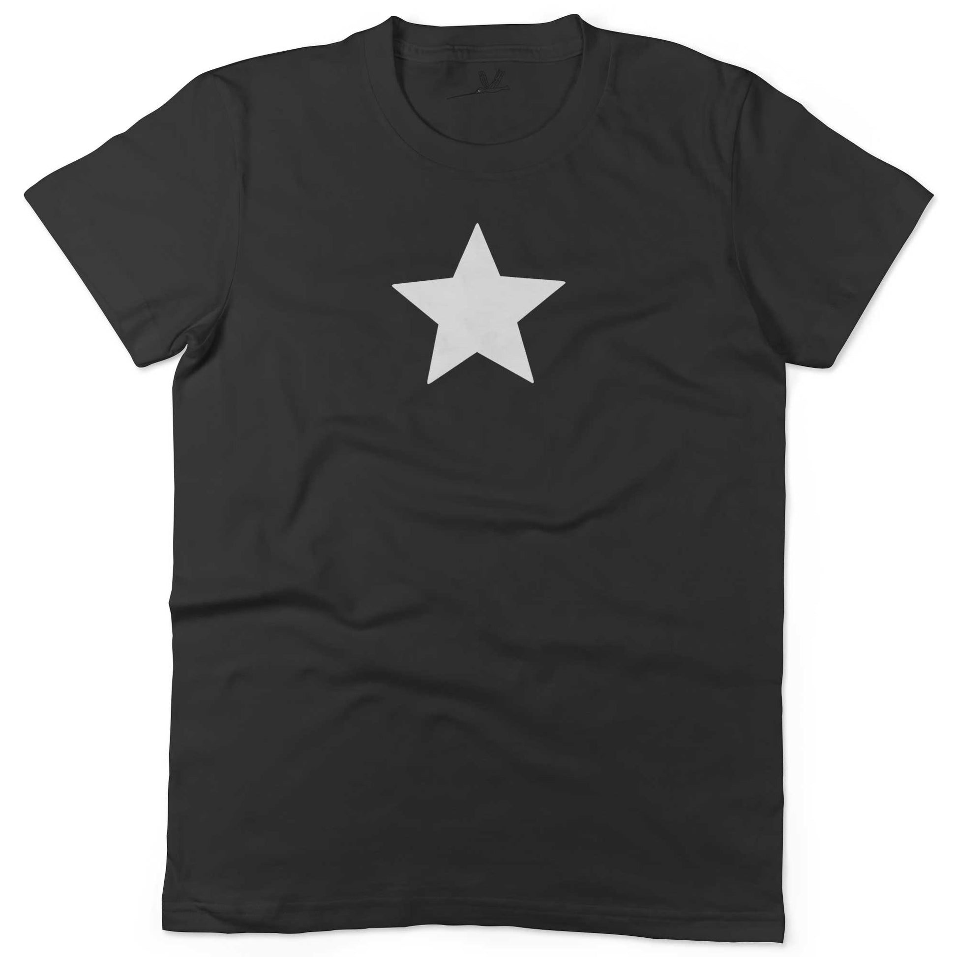Star Unisex Or Women's Cotton T-shirt-Black-Women