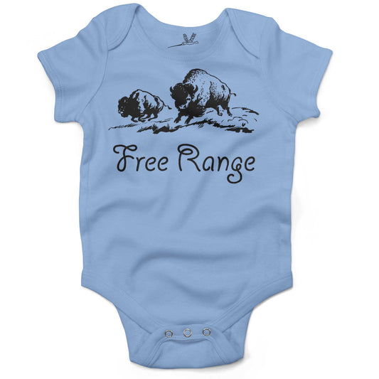 Where The Buffalo Roam Baby One Piece-Organic Baby Blue-3-6 months