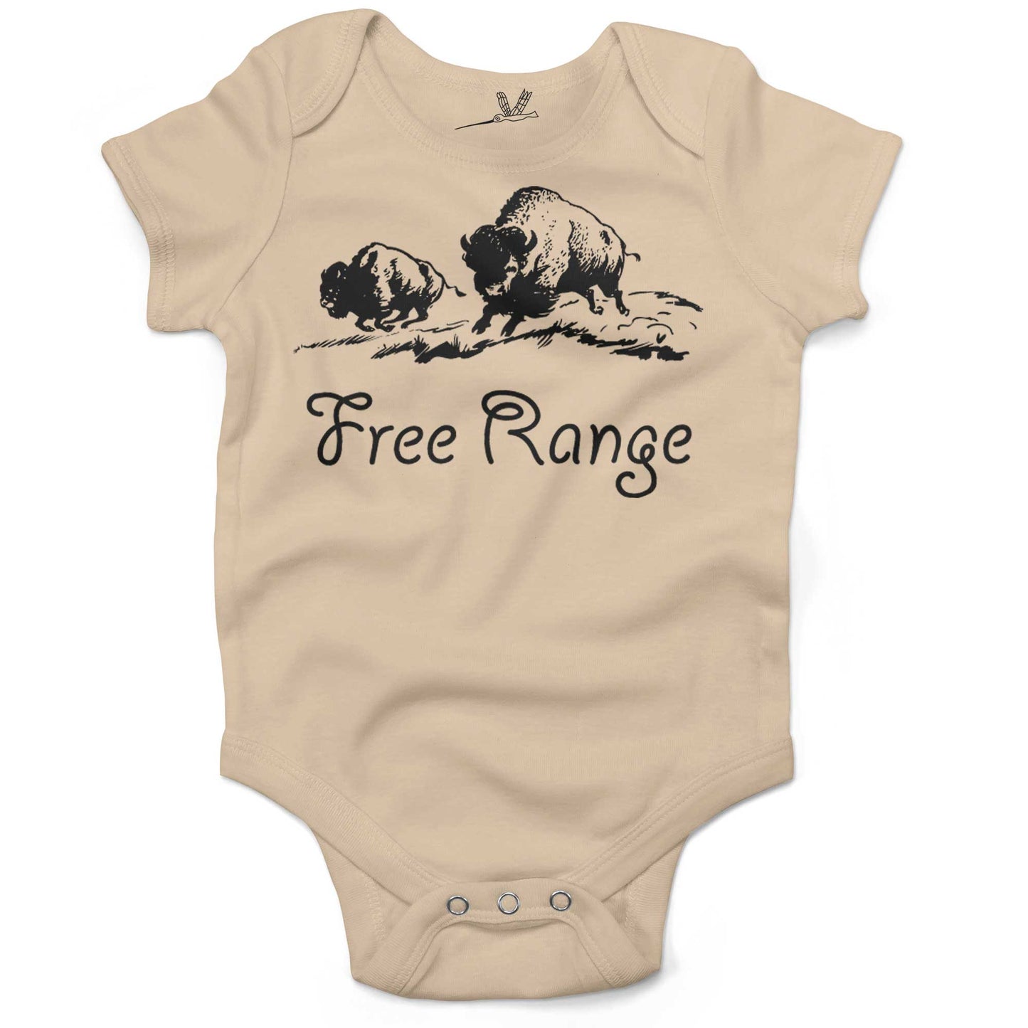 Where The Buffalo Roam Baby One Piece-Organic Natural-3-6 months