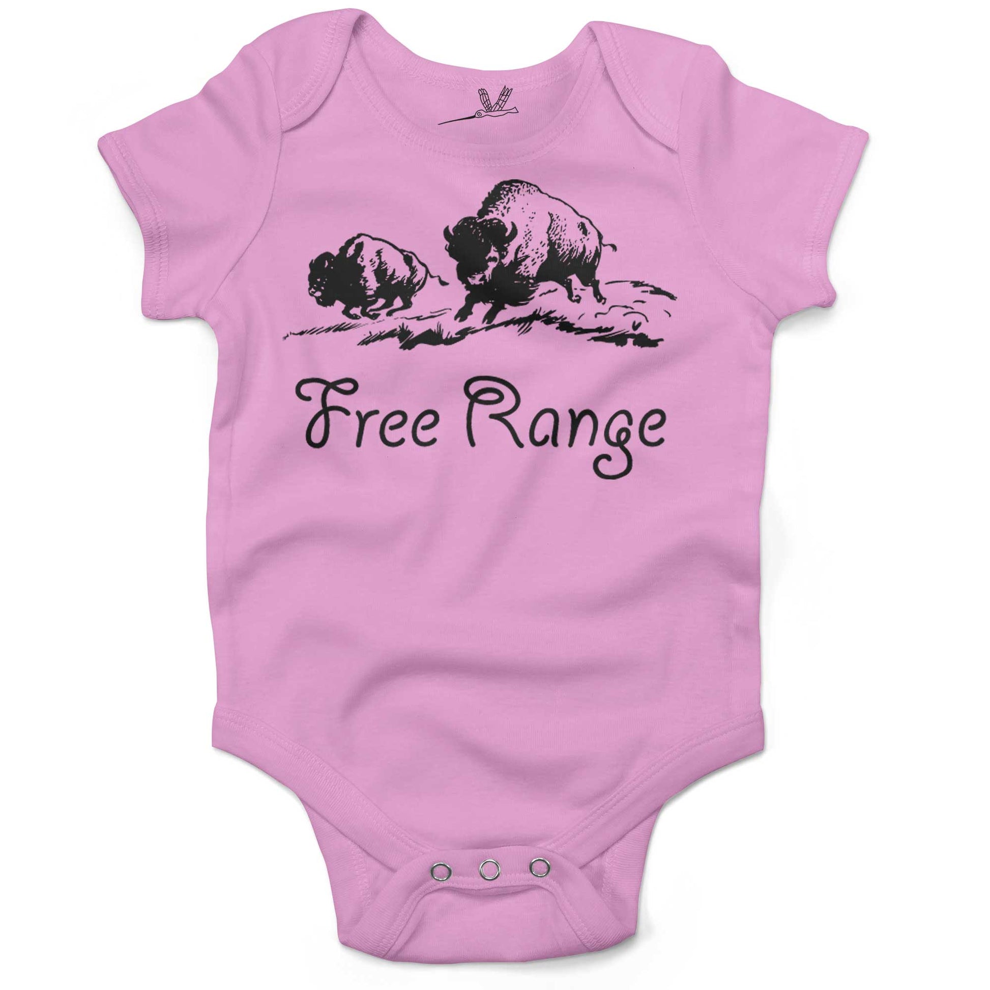 Where The Buffalo Roam Baby One Piece-Organic Pink-3-6 months