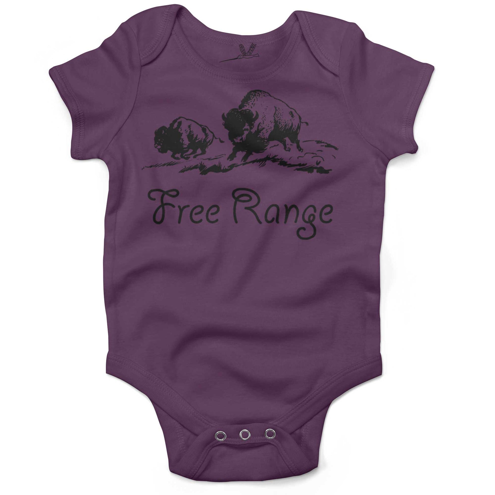 Where The Buffalo Roam Baby One Piece-Organic Purple-3-6 months