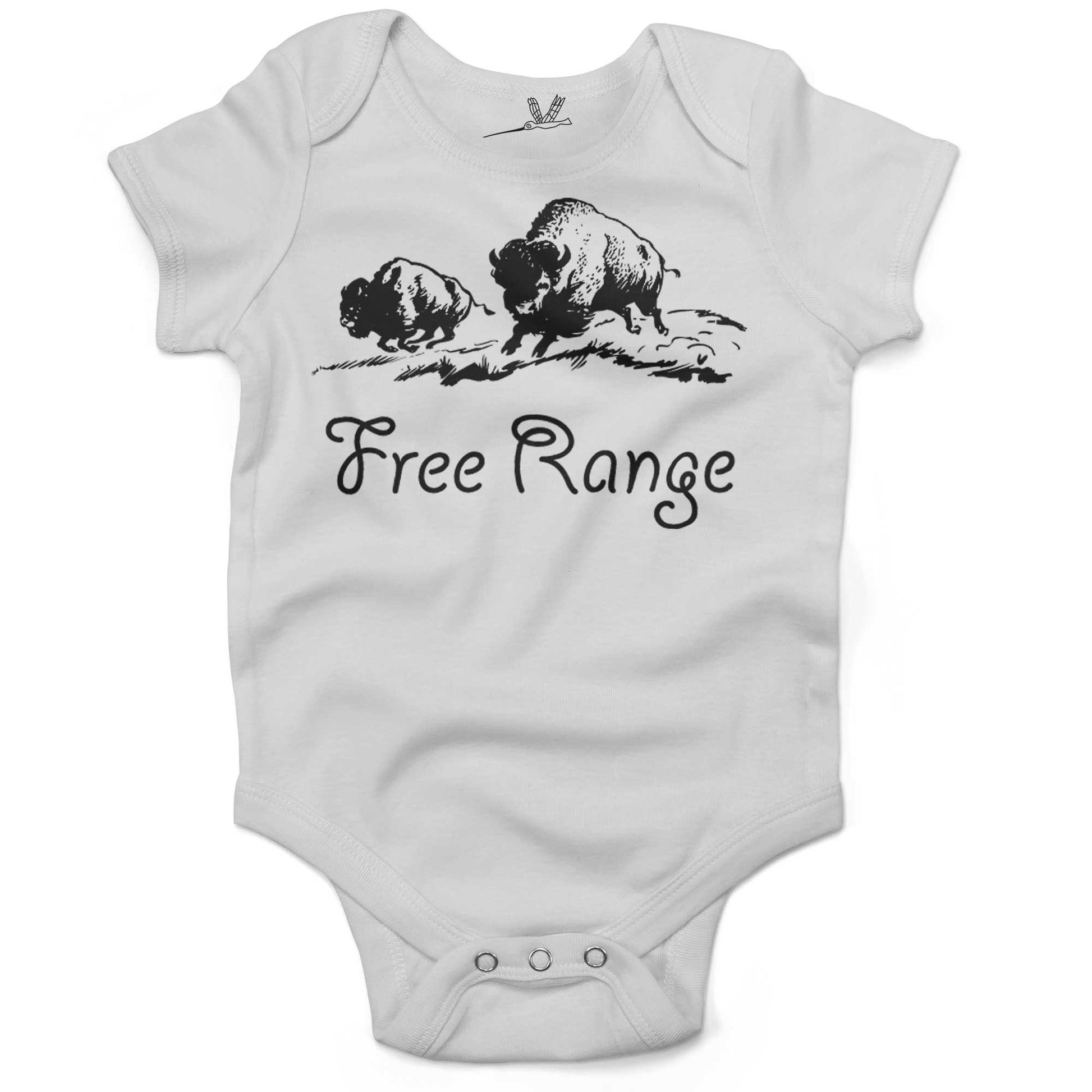 Where The Buffalo Roam Baby One Piece-White-3-6 months