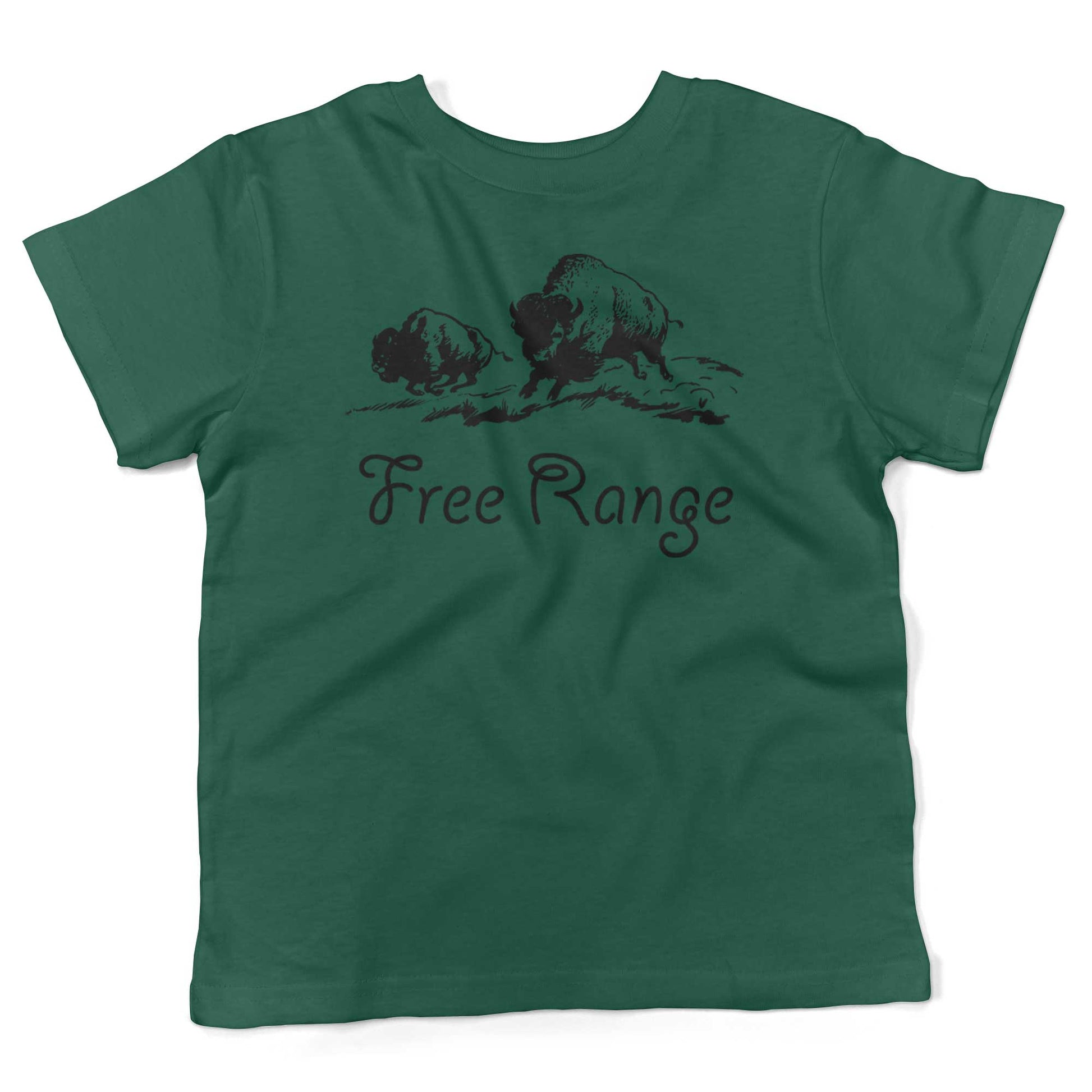 Where The Buffalo Roam Toddler Shirt-Kelly Green-2T