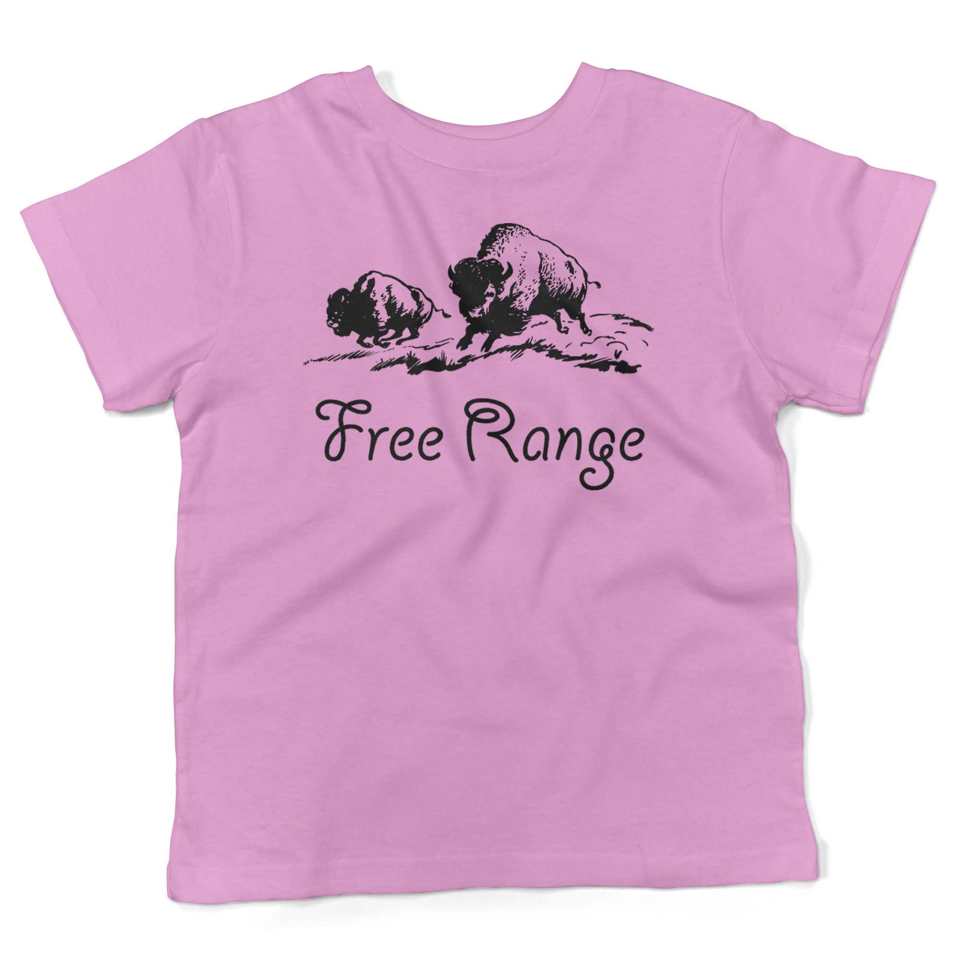 Where The Buffalo Roam Toddler Shirt-Organic Pink-2T