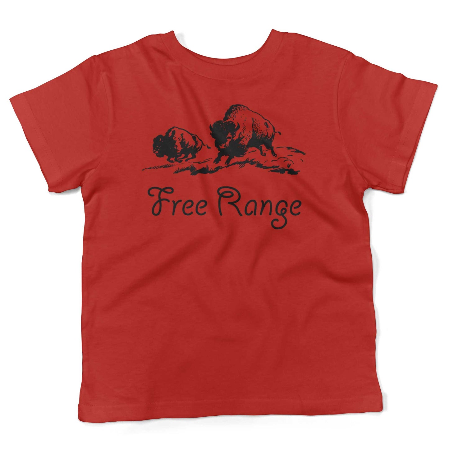 Where The Buffalo Roam Toddler Shirt-Red-2T