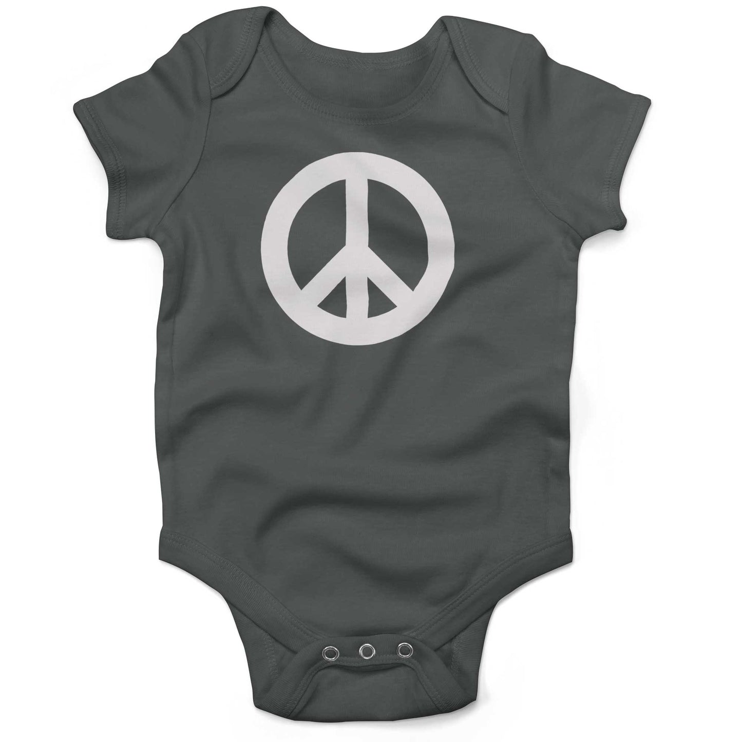 Peace Sign Infant Bodysuit or Raglan Tee-Organic Asphalt-3-6 months