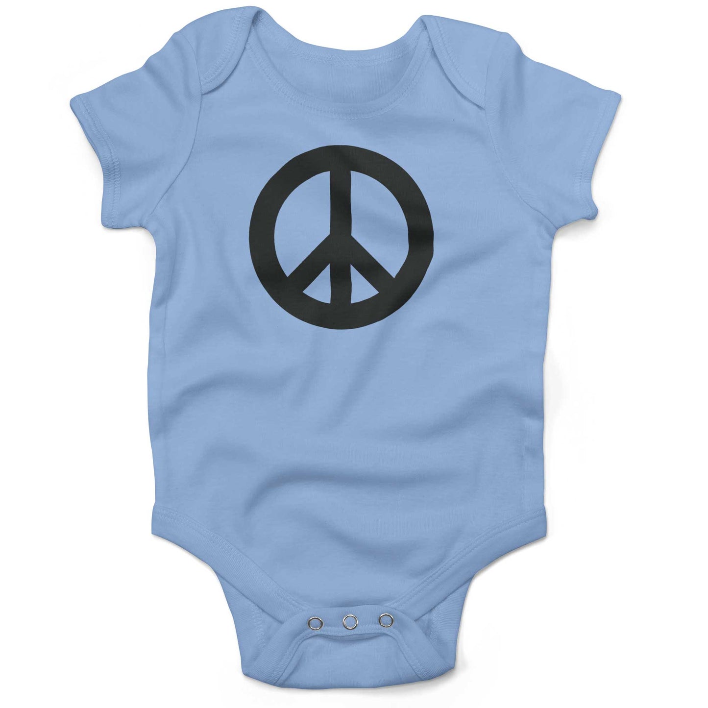 Peace Sign Infant Bodysuit or Raglan Tee-Organic Baby Blue-3-6 months