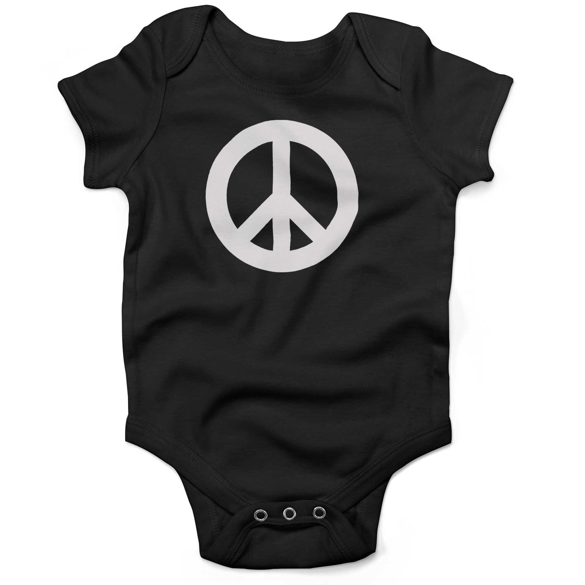 Peace Sign Infant Bodysuit or Raglan Tee-Organic Black-3-6 months