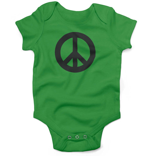 Peace Sign Infant Bodysuit or Raglan Tee-Grass Green-3-6 months