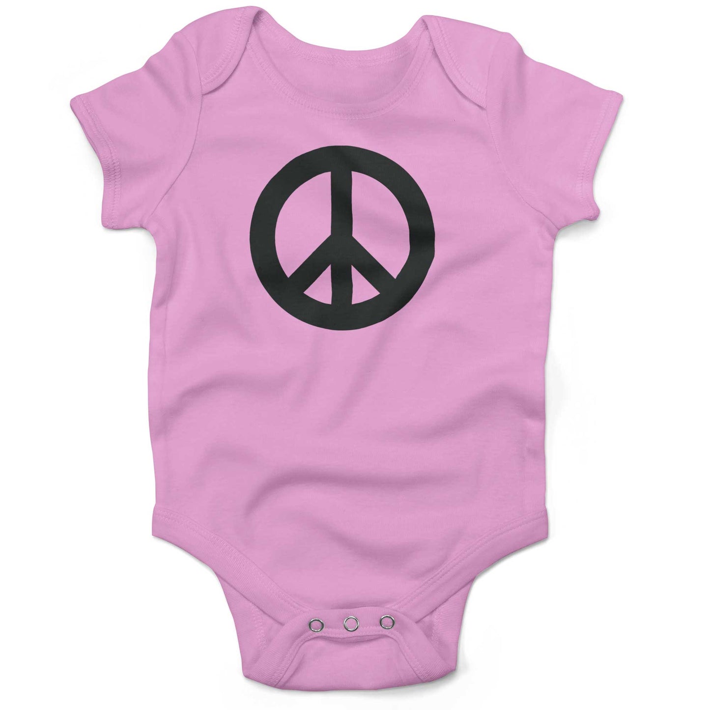 Peace Sign Infant Bodysuit or Raglan Tee-Organic Pink-6-12 months