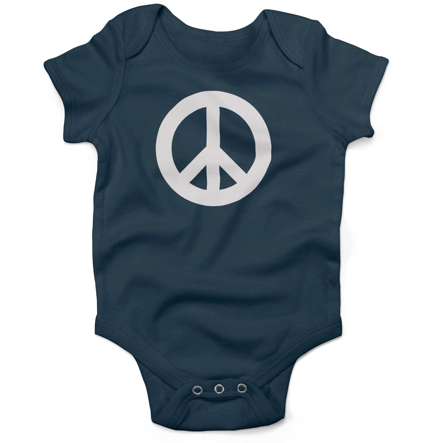 Peace Sign Infant Bodysuit or Raglan Tee-Organic Pacific Blue-3-6 months