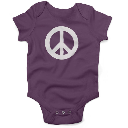Peace Sign Infant Bodysuit or Raglan Tee-Organic Purple-3-6 months