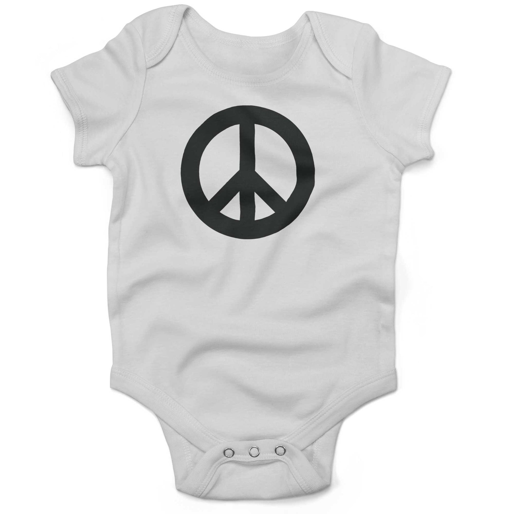 Peace Sign Infant Bodysuit or Raglan Tee-White-3-6 months