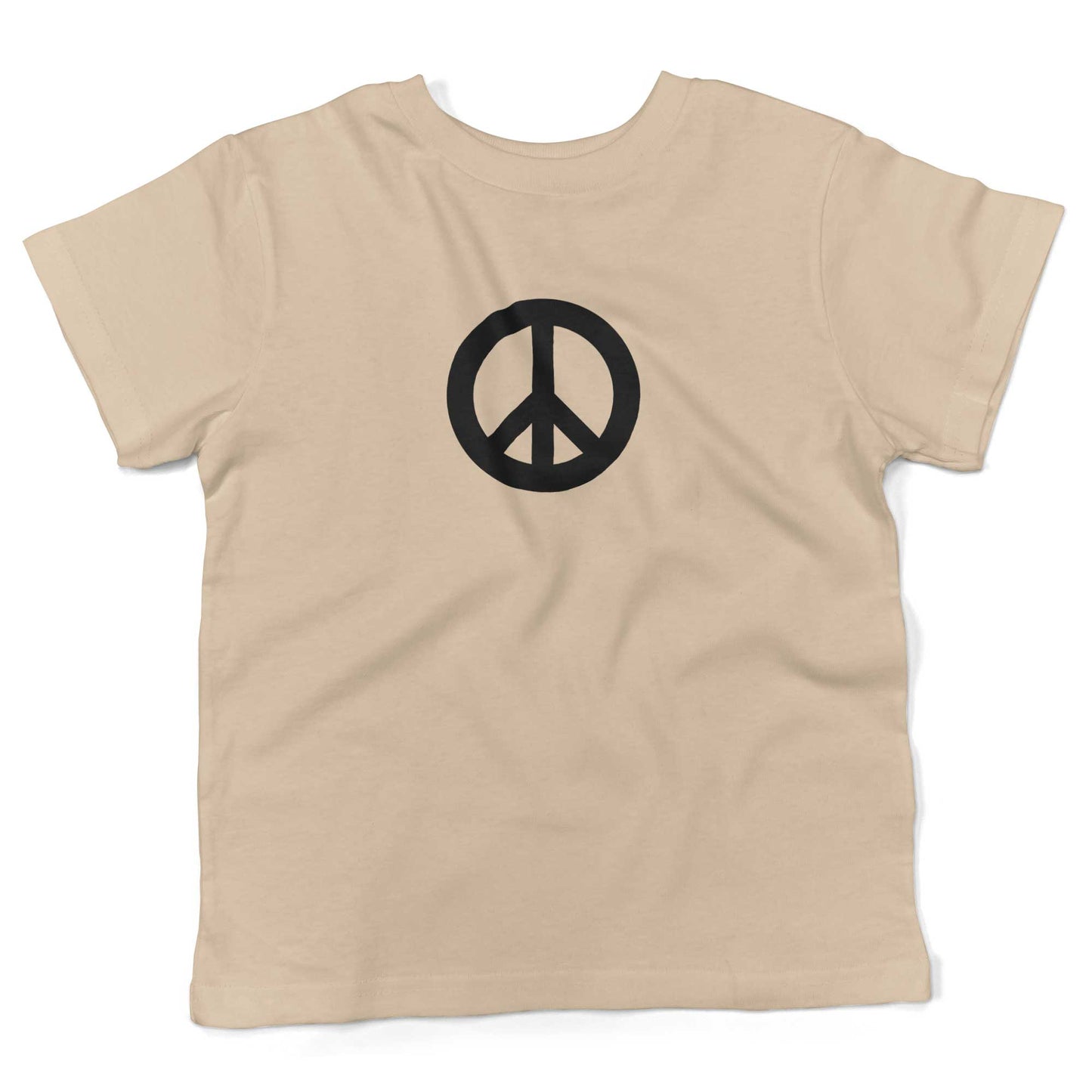 Peace Sign Toddler Shirt-Organic Natural-2T