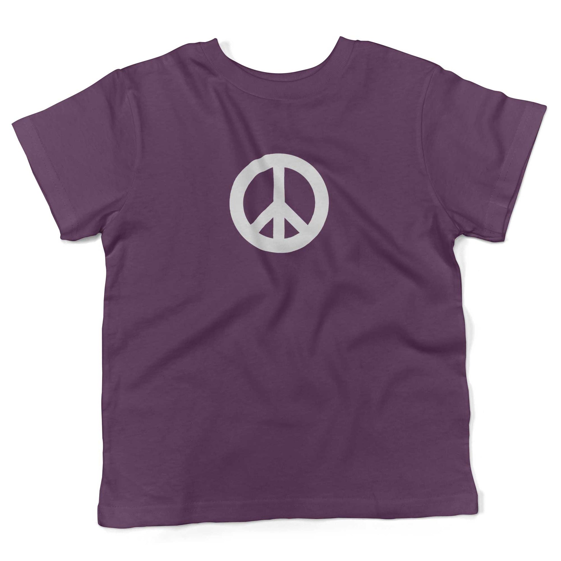Peace Sign Toddler Shirt-Organic Purple-2T