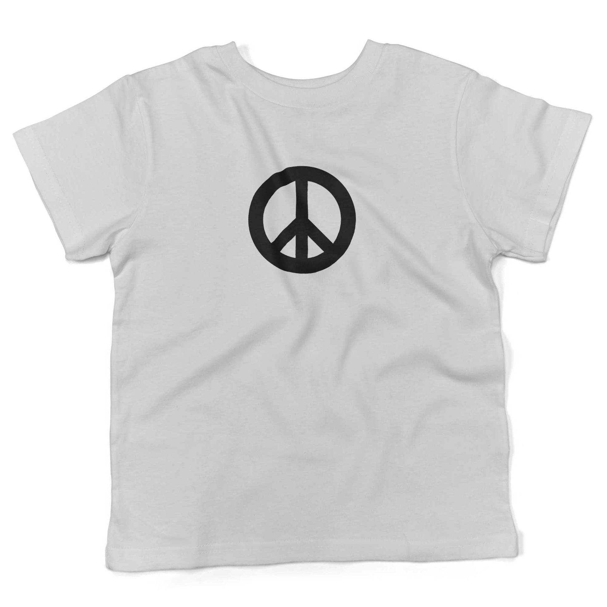 Peace Sign Toddler Shirt-White-2T